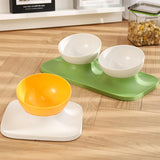 Maxbell Raised Cat Food Bowl Water Drinking Bowl Pet Feeder Waterer Pet Feeding Bowl Green 2 Bowls