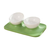 Maxbell Raised Cat Food Bowl Water Drinking Bowl Pet Feeder Waterer Pet Feeding Bowl Green 2 Bowls