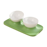 Maxbell Raised Cat Food Bowl Water Drinking Bowl Pet Feeder Waterer Pet Feeding Bowl Green 2 Bowls