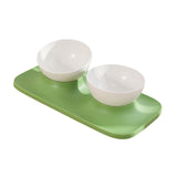 Maxbell Raised Cat Food Bowl Water Drinking Bowl Pet Feeder Waterer Pet Feeding Bowl Green 2 Bowls