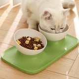 Maxbell Raised Cat Food Bowl Water Drinking Bowl Pet Feeder Waterer Pet Feeding Bowl Green 2 Bowls