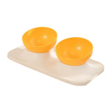 Maxbell Raised Cat Food Bowl Water Drinking Bowl Pet Feeder Waterer Pet Feeding Bowl Yellow 2 Bowls