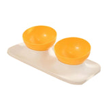 Maxbell Raised Cat Food Bowl Water Drinking Bowl Pet Feeder Waterer Pet Feeding Bowl Yellow 2 Bowls
