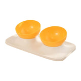 Maxbell Raised Cat Food Bowl Water Drinking Bowl Pet Feeder Waterer Pet Feeding Bowl Yellow 2 Bowls