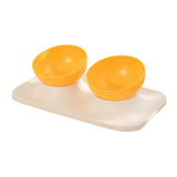 Maxbell Raised Cat Food Bowl Water Drinking Bowl Pet Feeder Waterer Pet Feeding Bowl Yellow 2 Bowls