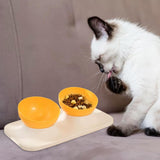 Maxbell Raised Cat Food Bowl Water Drinking Bowl Pet Feeder Waterer Pet Feeding Bowl Yellow 2 Bowls