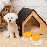 Maxbell Raised Cat Food Bowl Water Drinking Bowl Pet Feeder Waterer Pet Feeding Bowl Yellow 2 Bowls