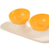 Maxbell Raised Cat Food Bowl Water Drinking Bowl Pet Feeder Waterer Pet Feeding Bowl Yellow 2 Bowls