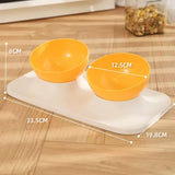 Maxbell Raised Cat Food Bowl Water Drinking Bowl Pet Feeder Waterer Pet Feeding Bowl Yellow 2 Bowls