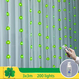 Maxbell St. Patricks Day Shamrock String Lights with Remote Control for Patio Yard 100 Lights