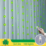 Maxbell St. Patricks Day Shamrock String Lights with Remote Control for Patio Yard 100 Lights