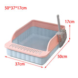 Maxbell Pet Litter Tray Potty Toilet High Sided Cat Litter Box for Small Animals Blue Pink
