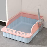 Maxbell Pet Litter Tray Potty Toilet High Sided Cat Litter Box for Small Animals Blue Pink