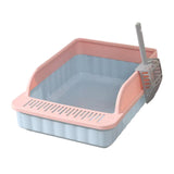 Maxbell Pet Litter Tray Potty Toilet High Sided Cat Litter Box for Small Animals Blue Pink