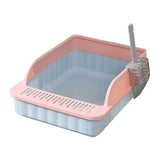 Maxbell Pet Litter Tray Potty Toilet High Sided Cat Litter Box for Small Animals Blue Pink