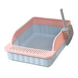 Maxbell Pet Litter Tray Potty Toilet High Sided Cat Litter Box for Small Animals Blue Pink