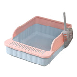Maxbell Pet Litter Tray Potty Toilet High Sided Cat Litter Box for Small Animals Blue Pink