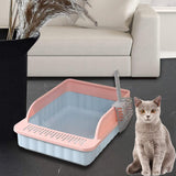Maxbell Pet Litter Tray Potty Toilet High Sided Cat Litter Box for Small Animals Blue Pink