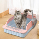 Maxbell Pet Litter Tray Potty Toilet High Sided Cat Litter Box for Small Animals Blue Pink
