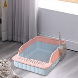 Maxbell Pet Litter Tray Potty Toilet High Sided Cat Litter Box for Small Animals Blue Pink