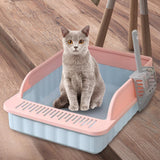 Maxbell Pet Litter Tray Potty Toilet High Sided Cat Litter Box for Small Animals Blue Pink