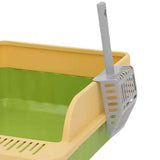 Maxbell Pet Litter Tray Potty Toilet High Sided Cat Litter Box for Small Animals Green Yellow