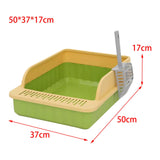 Maxbell Pet Litter Tray Potty Toilet High Sided Cat Litter Box for Small Animals Green Yellow