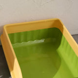 Maxbell Pet Litter Tray Potty Toilet High Sided Cat Litter Box for Small Animals Green Yellow