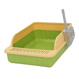 Maxbell Pet Litter Tray Potty Toilet High Sided Cat Litter Box for Small Animals Green Yellow