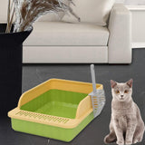 Maxbell Pet Litter Tray Potty Toilet High Sided Cat Litter Box for Small Animals Green Yellow