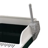 Maxbell Pet Litter Tray Potty Toilet High Sided Cat Litter Box for Small Animals Dark Green White