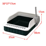 Maxbell Pet Litter Tray Potty Toilet High Sided Cat Litter Box for Small Animals Dark Green White