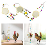 Maxbell Hens Chicken Mirror Toy with Bell Holder Chicken Xylophone Toy for Roosters 139g