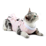 Maxbell Cat Recovery Suit Clothes Breathable for Indoor Cats Dogs Home pink