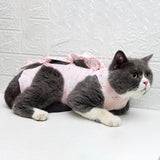 Maxbell Cat Recovery Suit Clothes Breathable for Indoor Cats Dogs Home pink