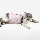 Maxbell Cat Recovery Suit Clothes Breathable for Indoor Cats Dogs Home pink