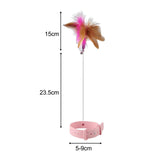 Maxbell Cat Feather Teaser Collar Hands Free Funny Indoor Cats Teasing Wand 1pcs Pink