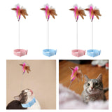 Maxbell Cat Feather Teaser Collar Hands Free Funny Indoor Cats Teasing Wand 1pcs Pink