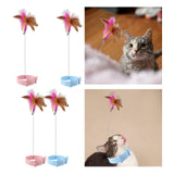 Maxbell Cat Feather Teaser Collar Hands Free Funny Indoor Cats Teasing Wand 1pcs Pink
