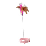 Maxbell Cat Feather Teaser Collar Hands Free Funny Indoor Cats Teasing Wand 1pcs Pink