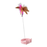 Maxbell Cat Feather Teaser Collar Hands Free Funny Indoor Cats Teasing Wand 1pcs Pink