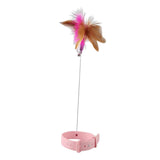 Maxbell Cat Feather Teaser Collar Hands Free Funny Indoor Cats Teasing Wand 1pcs Pink