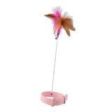 Maxbell Cat Feather Teaser Collar Hands Free Funny Indoor Cats Teasing Wand 1pcs Pink