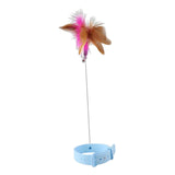 Maxbell Cat Feather Teaser Collar Hands Free Funny Indoor Cats Teasing Wand 1pcs Blue