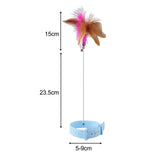 Maxbell Cat Feather Teaser Collar Hands Free Funny Indoor Cats Teasing Wand 1pcs Blue