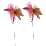Maxbell Cat Feather Teaser Collar Hands Free Funny Indoor Cats Teasing Wand 1pcs Pink 1pcs Blue