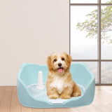 Maxbell Dog Potty Tray with Removable Post Size 40x36x14cm Dog Training Toilet Sky Blue