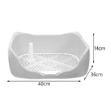 Maxbell Dog Potty Tray with Removable Post Size 40x36x14cm Dog Training Toilet Light Grey