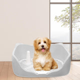 Maxbell Dog Potty Tray with Removable Post Size 40x36x14cm Dog Training Toilet Light Grey