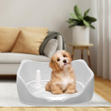 Maxbell Dog Potty Tray with Removable Post Size 40x36x14cm Dog Training Toilet Light Grey